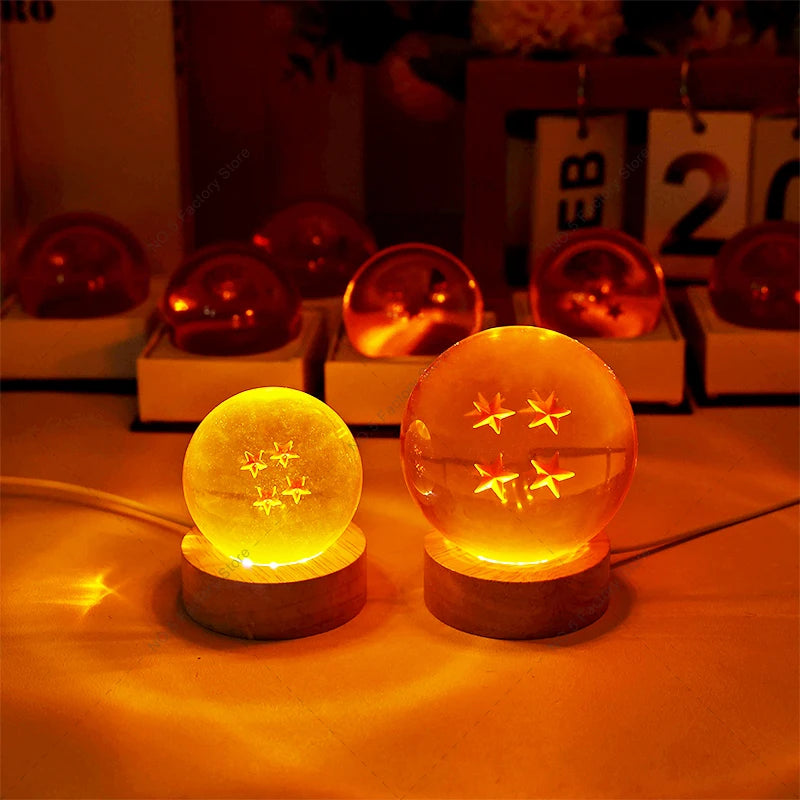 Dragon Ball Z Crystal Ball Action Figure Led Shenron Wish Balls Night Light Shenlong 1-7 Star Crystal Balls Lamp Anime Figurine
